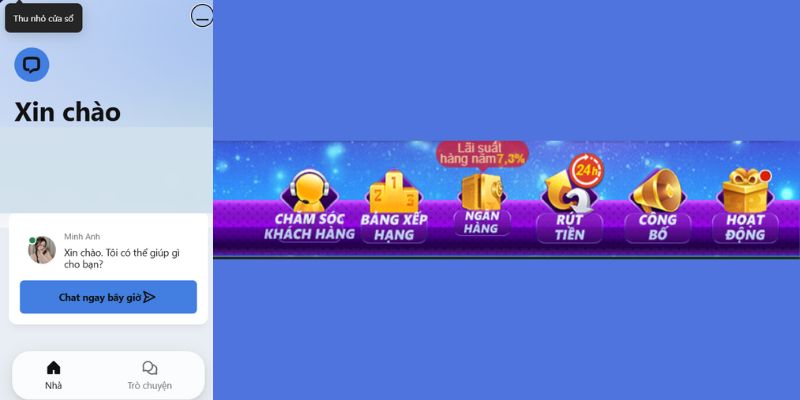 Người chơi trò chuyện, trao đổi trực tiếp với nhân viên tư vấn